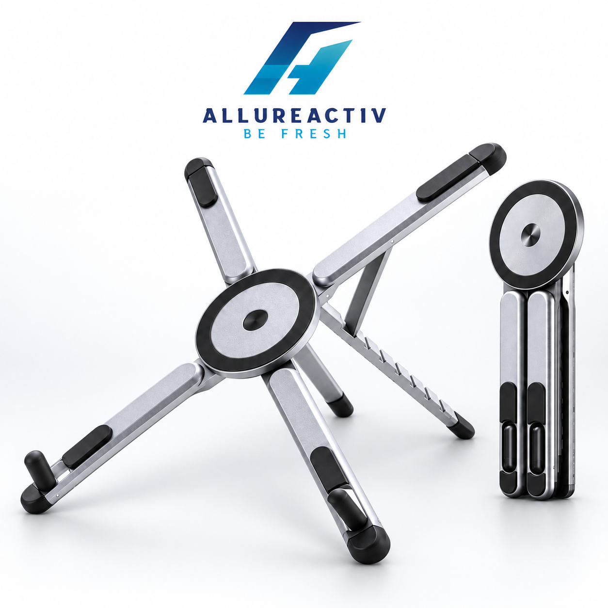 AllureActiv stand shown open and folded